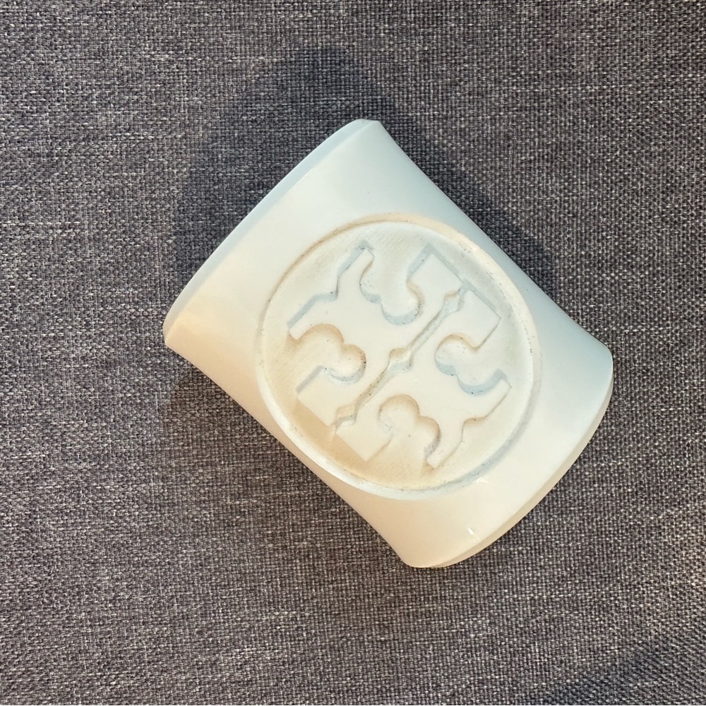 Tory Burch White Resin Cuff Bracelet